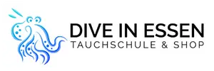 logo dive in mit blauem tintenfisch